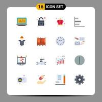 uppsättning av 16 modern ui ikoner symboler tecken för jordbruk prestanda korona horisontell finansiera redigerbar packa av kreativ vektor design element