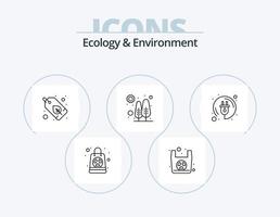 ekologi och miljö linje ikon packa 5 ikon design. natur. spara. miljö. planet. jord vektor
