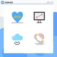 4 kreativ ikoner modern tecken och symboler av eco wiFi miljö TV kommunikation redigerbar vektor design element