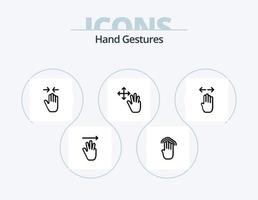Handgesten Linie Icon Pack 5 Icon Design. Hand. hoch. mehrfach tippen. Handcursor. rechts vektor