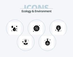 ekologi och miljö glyf ikon packa 5 ikon design. grön. blad. aqua. grön. miljö vektor