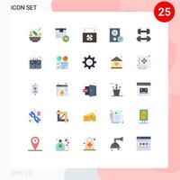 25 thematische Vektor-Flachfarben und editierbare Symbole von Signal-Gadget-Board-Geräten unterzeichnen editierbare Vektordesign-Elemente vektor