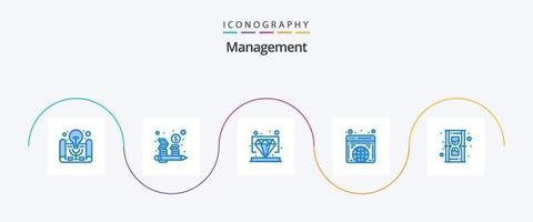 Management Blue 5 Icon Pack inklusive Sanduhr. Webseite. Diamant. Internet. global vektor