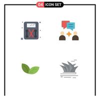 Packung mit 4 modernen flachen Symbolen, Zeichen und Symbolen für Web-Printmedien wie z vektor