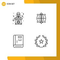 Satz von 4 modernen ui-Symbolen Symbole Zeichen für Politiker Buch Frau Zielführer editierbare Vektordesign-Elemente vektor
