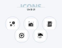 ux und ui glyph icon pack 5 symboldesign. Netz. Inhalt. Aufbau. Bild. Foto vektor