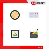 4 kreative Symbole moderne Zeichen und Symbole der Dekoration Cash Ticket Interior Wallet editierbare Vektordesign-Elemente vektor
