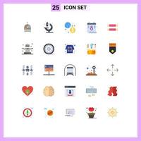universelle Symbolsymbole Gruppe von 25 modernen flachen Farben von Ostern süßen Austausch Feminismus Kalender editierbare Vektordesign-Elemente vektor