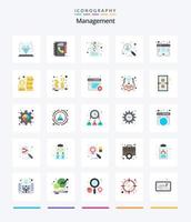 Creative Management 25 Flat Icon Pack wie in die engere Wahl gezogen. einstellen. Ziel. Kandidat. strategisch vektor