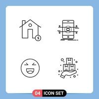 universell ikon symboler grupp av 4 modern fylld linje platt färger av batteri smartphone elektricitet gränssnitt emoji redigerbar vektor design element