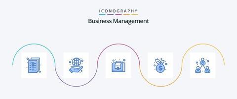 Business Management Blue 5 Icon Pack inklusive Management. Unternehmen. Unternehmen. Finanzen. Verwaltung vektor