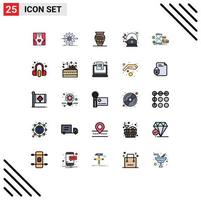 25 kreative Symbole, moderne Zeichen und Symbole von heißem Gebräu, die editierbare Vektordesign-Elemente von Griechenland Emoji setzen vektor