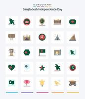 Creative Bangladesh Independence Day 25 Flat Icon Pack wie Drum. Bangladesch-Monogramm. Karte. Bangladesch-Etikett. Kasten vektor