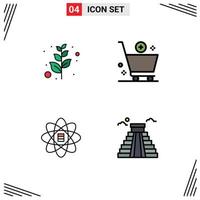 4 kreativ ikoner modern tecken och symboler av gren scince Lägg till handel dollar redigerbar vektor design element