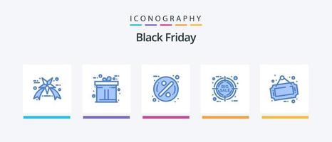 Black Friday Blue 5 Icon Pack inklusive Shop. Planke. Rabatt. Zeichen. Freitag. kreatives Symboldesign vektor