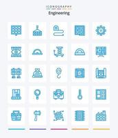 Creative Engineering 25 Blue Icon Pack wie Gebäude. Werkzeug. Messung. Steckdose. Konstruktion vektor