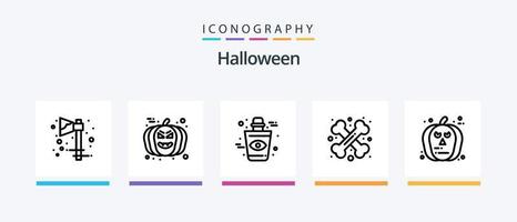 Halloween Line 5 Icon Pack inklusive Halloween. Geist. Halloween. Gesicht. gruselig. kreatives Symboldesign vektor