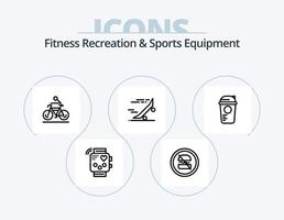 kondition rekreation och sporter Utrustning linje ikon packa 5 ikon design. sporter. Utrustning. sporter. väska. Gym vektor