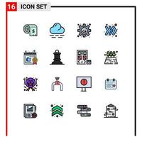 uppsättning av 16 modern ui ikoner symboler tecken för rekommenderad företag experimentera tangentbord pil redigerbar kreativ vektor design element