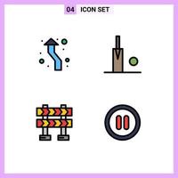 4 kreativ ikoner modern tecken och symboler av pil barriär riktning sport gränssnitt redigerbar vektor design element