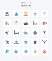 kreative menschliche 25 flache Icon-Packs wie Familie. Raumfahrer. Schädel. Menschen. Astronaut vektor