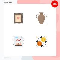 användare gränssnitt packa av 4 grundläggande platt ikoner av kex företag litet barn historia växa redigerbar vektor design element