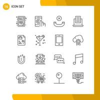 16 Entwurfskonzept für mobile Websites und Apps Beuteldokument Anrufdatei E-Mail editierbare Vektordesign-Elemente vektor