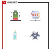 4 kreative Symbole, moderne Zeichen und Symbole der Batterieerholung, niedrige Leichtathletikflasche, editierbare Vektordesign-Elemente vektor