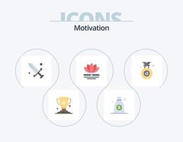 Motivation flach Icon Pack 5 Icon Design. Gewinner. Medaille. Fechten. Chinesisch. Spa vektor