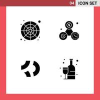 4 kreativ ikoner modern tecken och symboler av katalog spel poäng Färg hjul pengar crypto redigerbar vektor design element