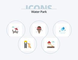 Wasserpark flach Icon Pack 5 Icon Design. Park. Tropfen. Brunnen. Park. Wasser vektor