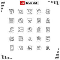 uppsättning av 25 modern ui ikoner symboler tecken för kolla upp ljuv lipid klubba konfekt redigerbar vektor design element