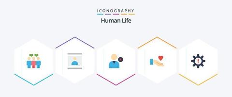 menschliches 25 flaches Icon-Paket einschließlich Mensch. Liebe. Favorit. Herz. Liebe vektor