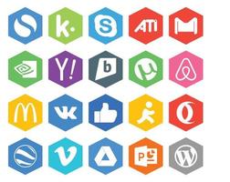 20 Social-Media-Icon-Packs, einschließlich Aim VK, NVIDIA, McDonalds, Utorrent vektor