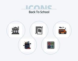 zurück zu Schullinie gefüllt Icon Pack 5 Icon Design. Bildung. Musik. Schule. Tennis. Schläger vektor