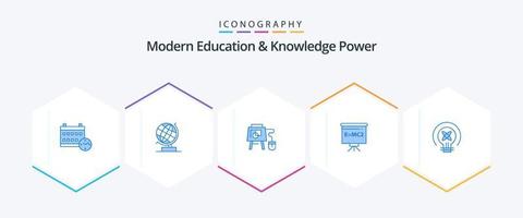 modern utbildning och kunskap kraft 25 blå ikon packa Inklusive ljus. utbildning. mus. styrelse. klassrum vektor