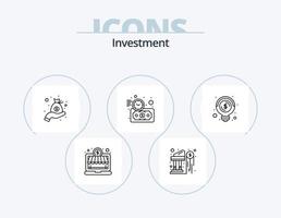 investering linje ikon packa 5 ikon design. pengar. dollar. lista. Bank. investering vektor