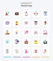 kreativ kvinnor dag 25 platt ikon packa sådan som härlig dag. åtta Mars. portfölj. kvinnor. förslag vektor