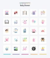 kreatives Babyparty 25 flaches Icon Pack wie Pin. Baby. Baby. Kind. niedlich vektor