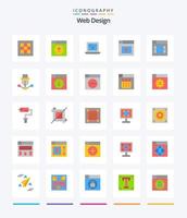 kreatives Webdesign 25 flaches Icon Pack wie Design. Video. Design. Design. Laptop vektor