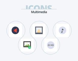 Multimedia-Flachbild-Icon-Pack 5-Icon-Design. . Volumen. . Musik vektor