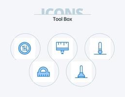 Werkzeuge blau Icon Pack 5 Icon Design. . Pinsel. seo. Zeichnen. Werkzeug vektor