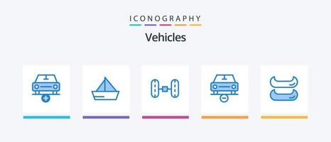 fordon blå 5 ikon packa Inklusive båt. minus. Yacht. mindre. bil. kreativ ikoner design vektor