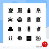 Stock Vector Icon Pack mit 16 Zeilenzeichen und Symbolen für die Pad-Controller-Vorbereitung Control Pad Grand Sale editierbare Vektordesign-Elemente