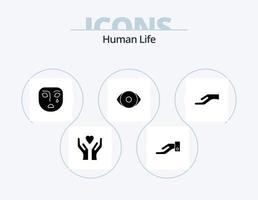 mänsklig glyf ikon packa 5 ikon design. . ansikte. . hand vektor