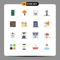 16 universelle flache Farbschilder Symbole des E-Commerce-Editierpakets kreativer Vektordesignelemente vektor