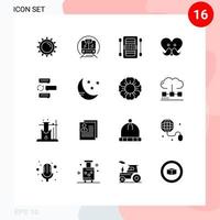 16 fast glyf begrepp för webbplatser mobil och appar chatt fäder dag aktiviteter far kajak redigerbar vektor design element