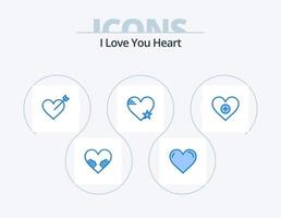 Herz blau Icon Pack 5 Icon Design. mögen. Favorit. Pfeil. mögen. Herz vektor