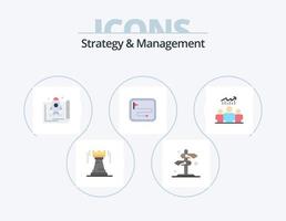 Strategie und Management Flat Icon Pack 5 Icon Design. Richtung Strecke. Karte. Häkchen. fördern. Anfang vektor