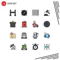 16 kreative Symbole moderne Zeichen und Symbole von Geld-Dollar-Barcode-Einlagen digital bearbeitbare kreative Vektordesign-Elemente vektor